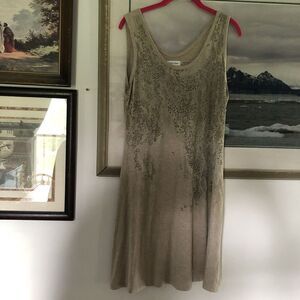 Calvin Klein Beige Snake Reptile Print Tank Dress Sz 8 A1321